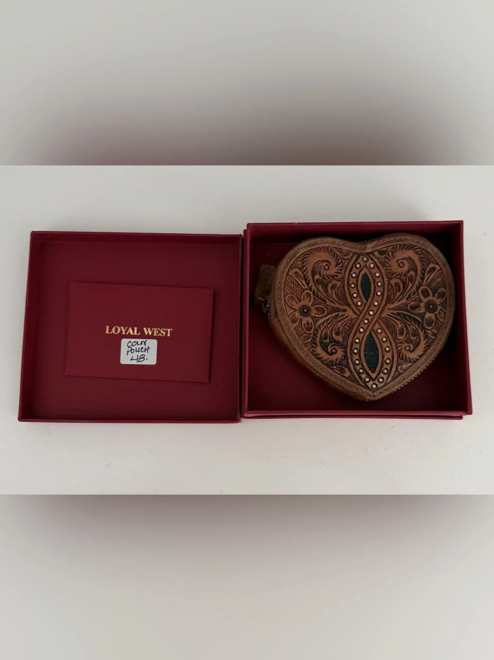 LOYAL WEST CUPID COIN POUCH - HANDTOOLED LEATHER